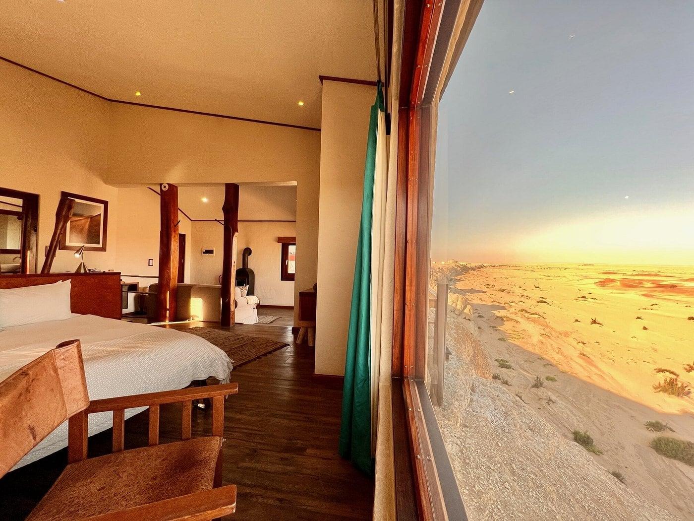 Sunset over Swakopmund dunes in Namibia
