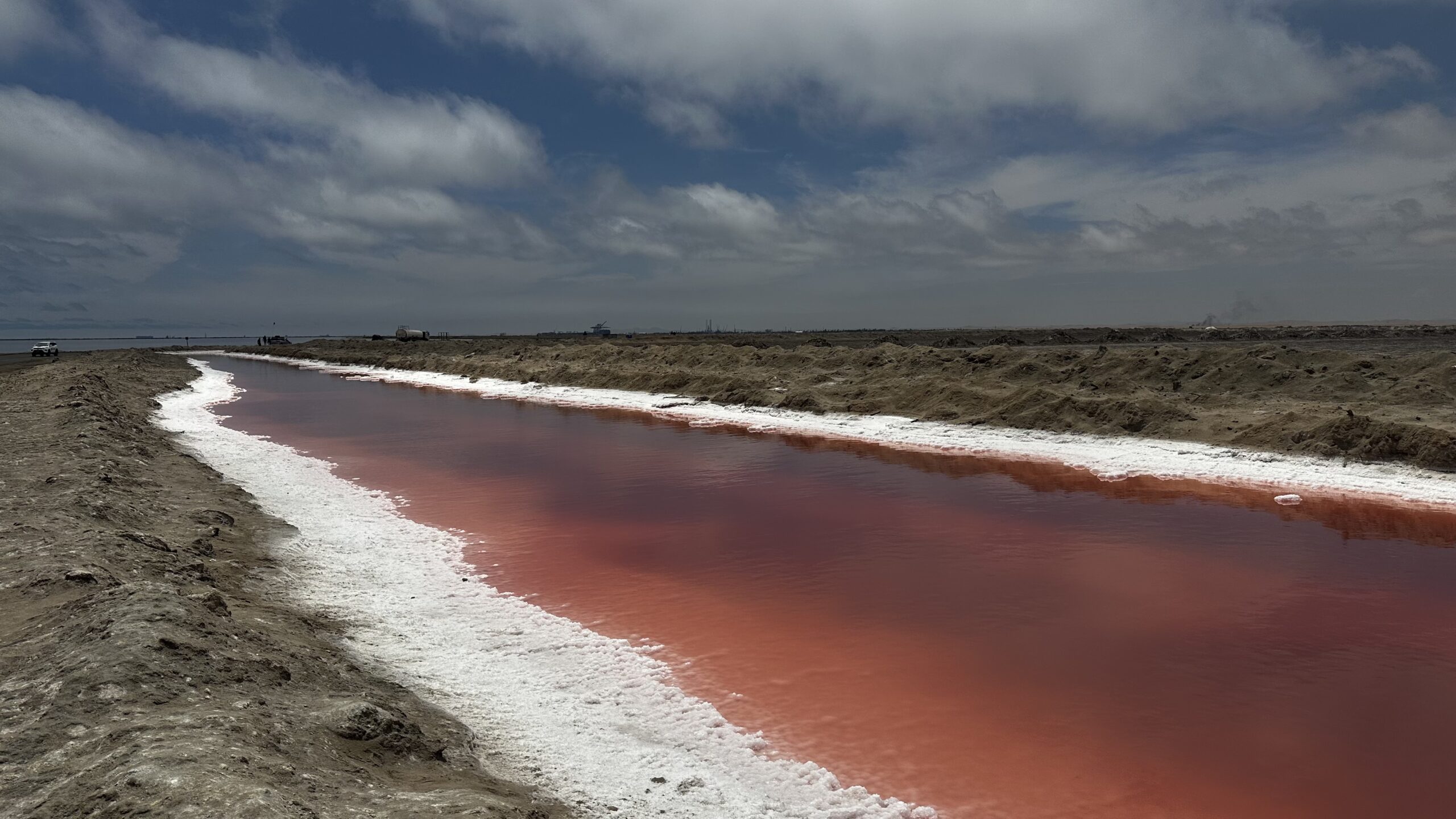 pink lake in Namibia